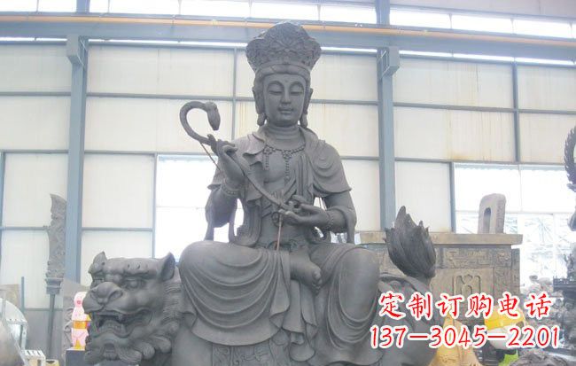 黄冈文殊菩萨坐狮子雕塑
