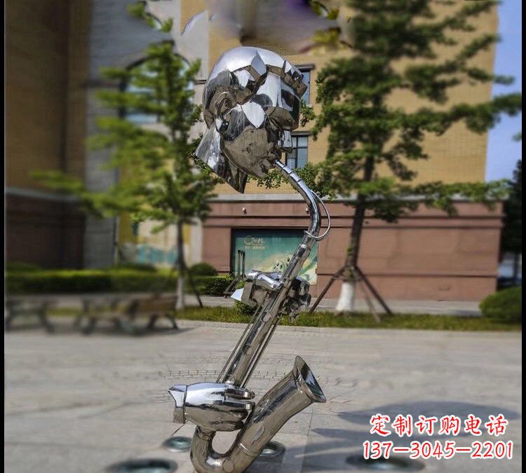黄冈不锈钢萨克斯雕塑——展示音乐家的精神