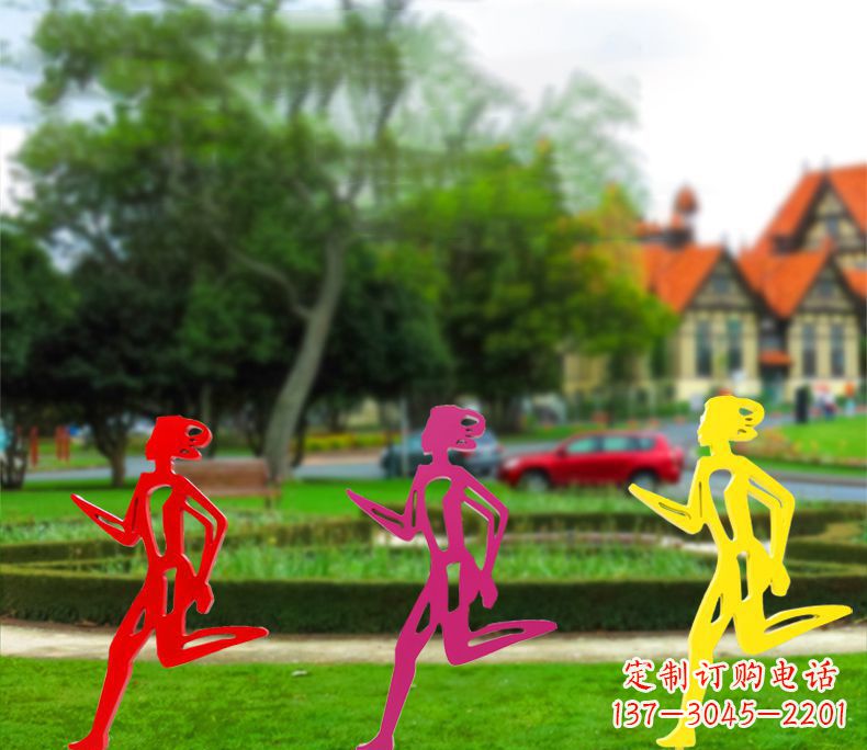 黄冈奔跑的女性雕塑