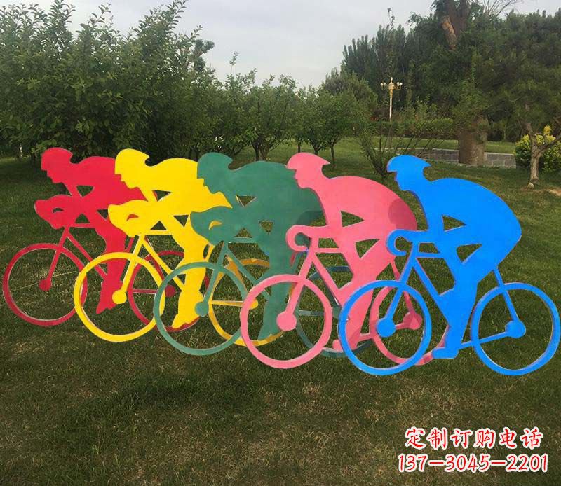 黄冈自行车雕塑——展现公园美丽