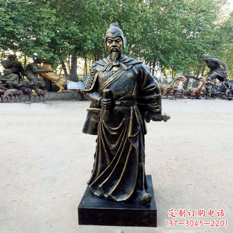 黄冈李靖--初唐著名人物仿铜雕塑像