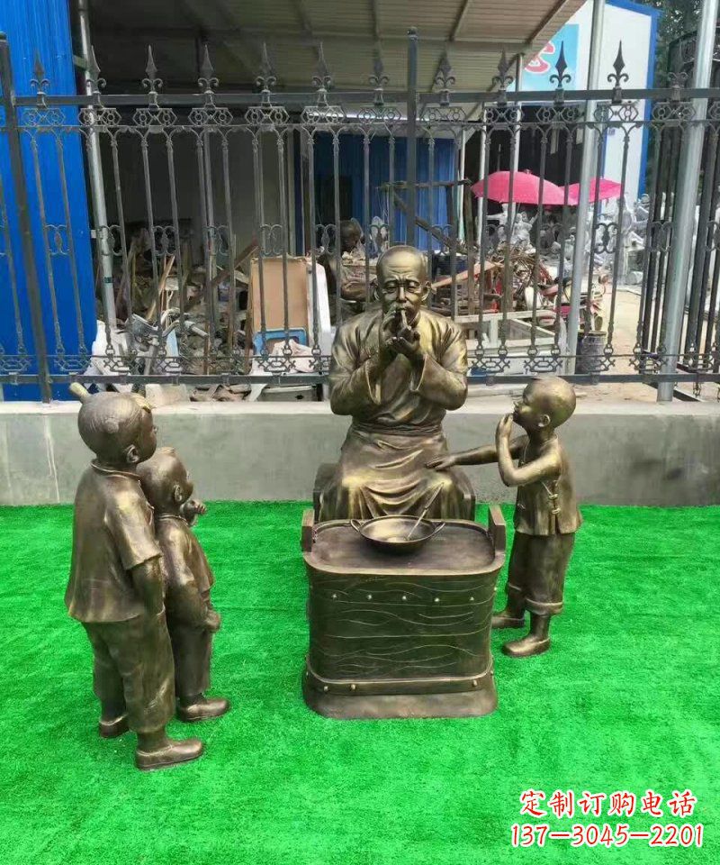 黄冈传统糖人铜雕——赞美传统文化的艺术精品