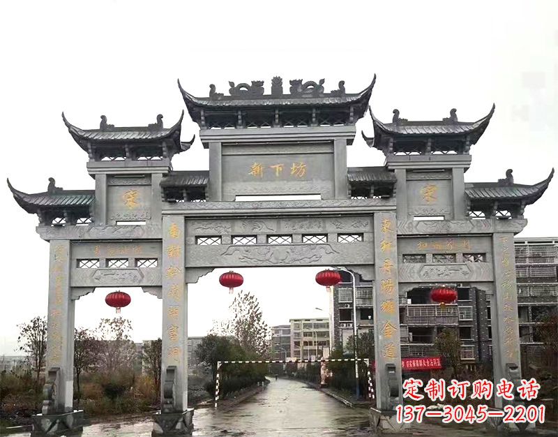 黄冈村庄石牌坊雕刻传统工艺的精美瑰宝