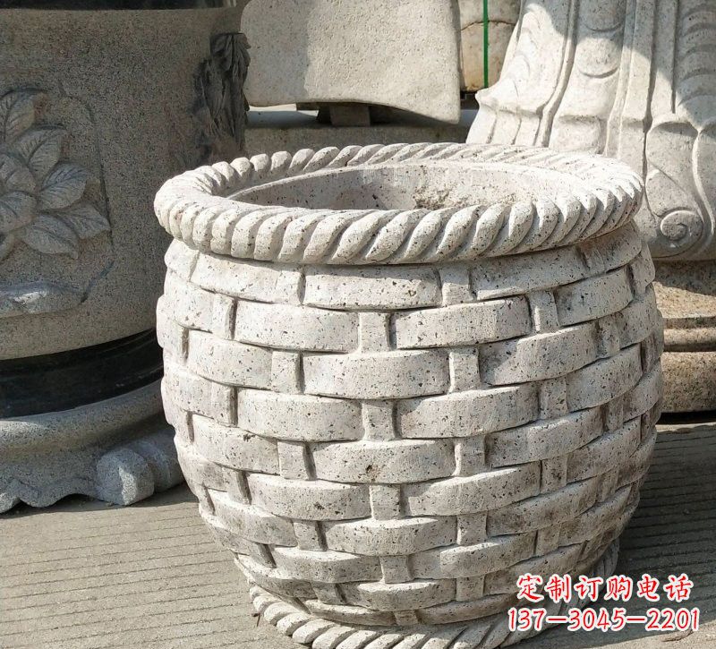 黄冈大理石雕塑水缸