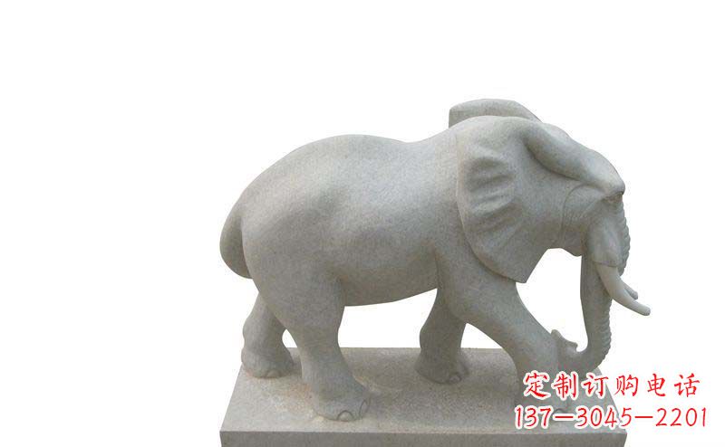 黄冈大象雕塑大理石大象公园的精美艺术