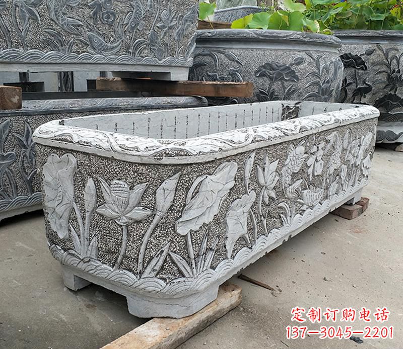 黄冈大理石菊花水缸雕塑