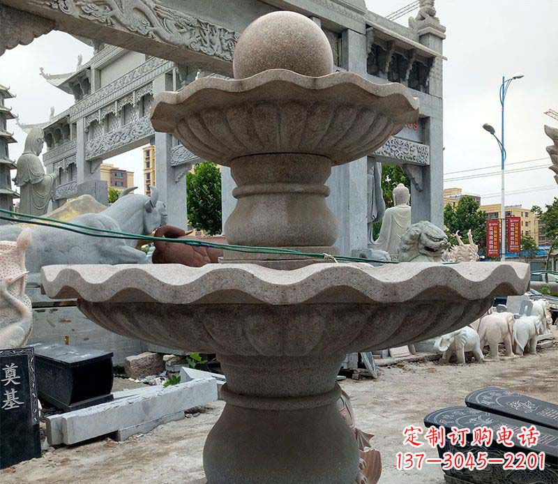 黄冈大理石多层喷泉石雕