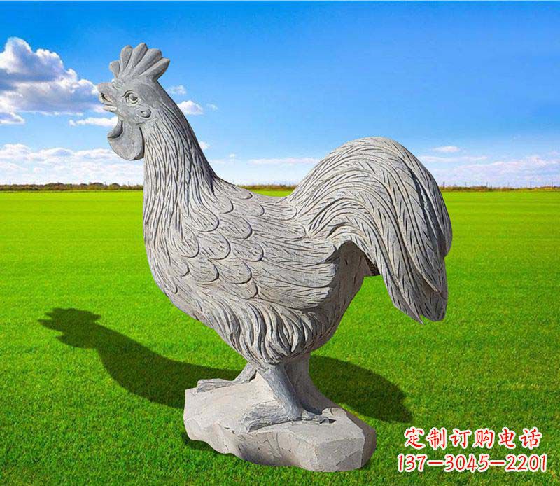 黄冈大理石公鸡雕塑精美的艺术瑰宝