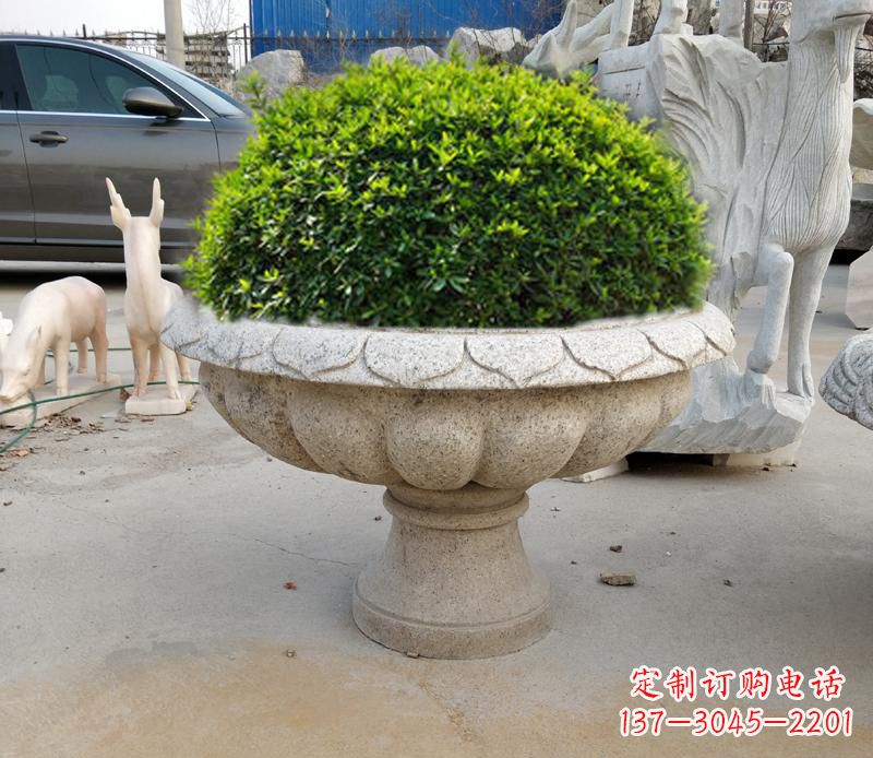 黄冈优雅大理石花盆雕塑