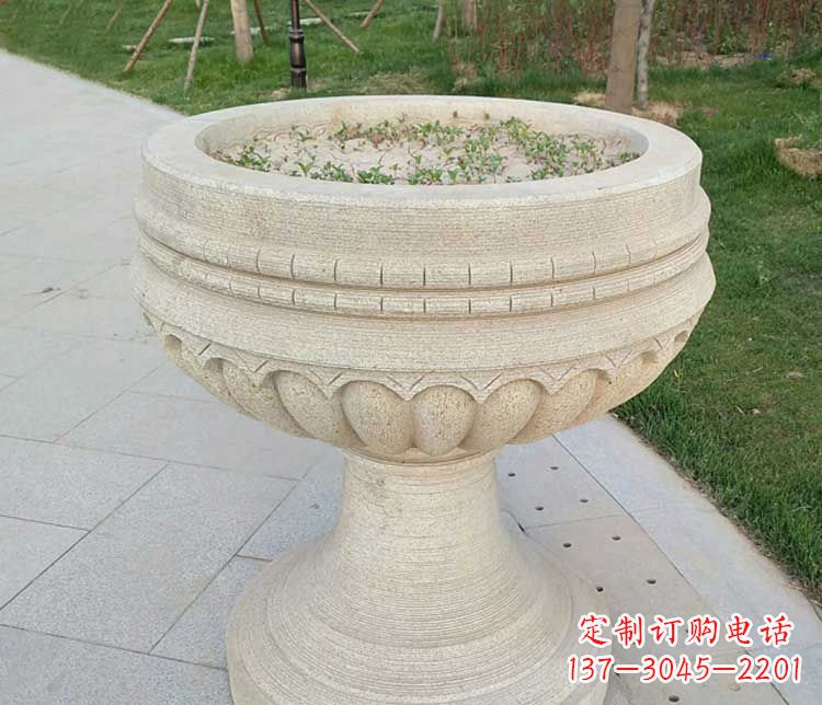 黄冈大理石花盆石雕
