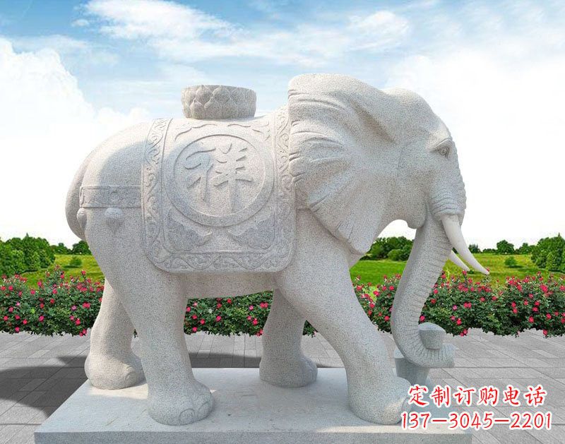 黄冈精美大理石大象雕塑