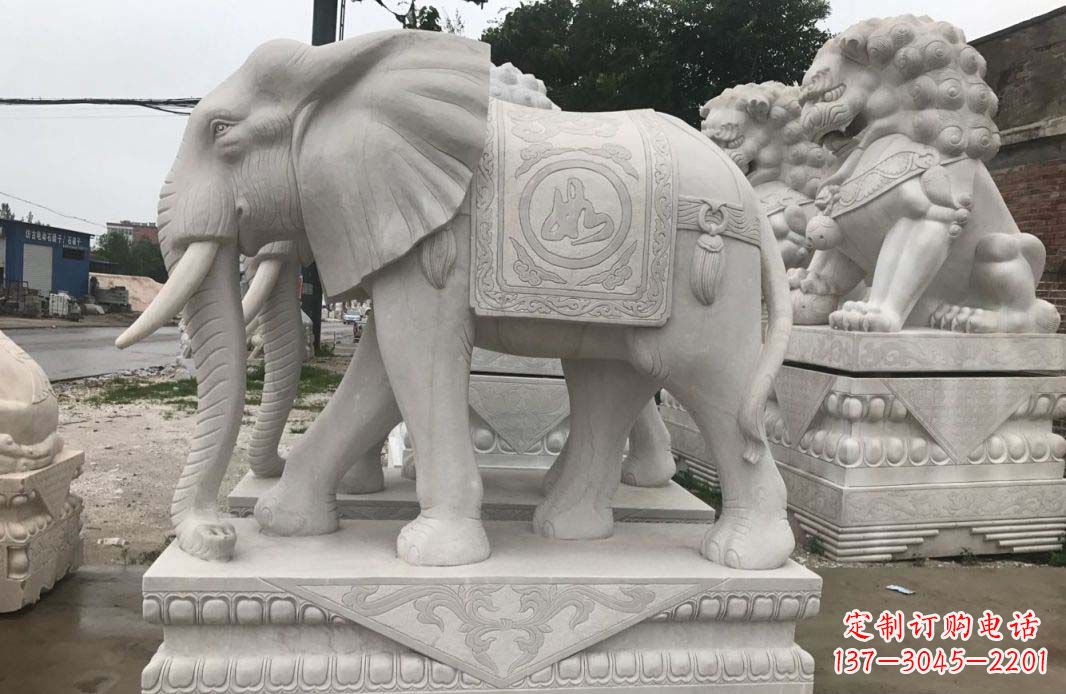 黄冈大理石大象雕塑