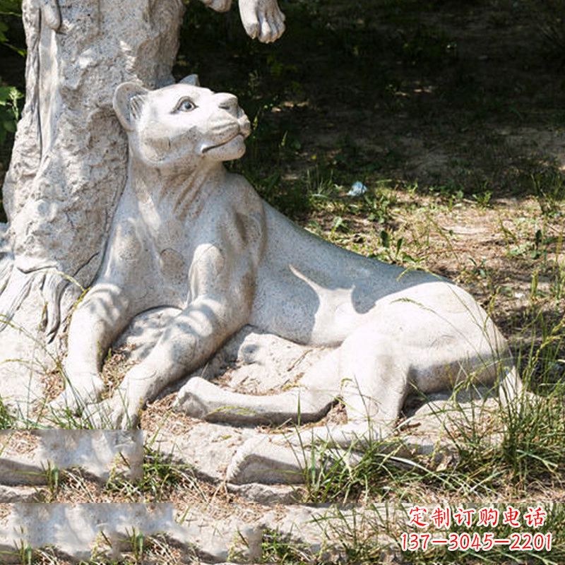 黄冈风采灵动的大理石金钱豹雕塑
