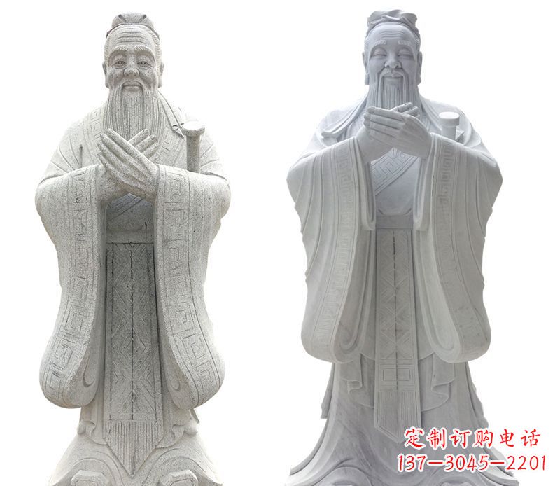黄冈大理石孔子行教像古代名人石雕