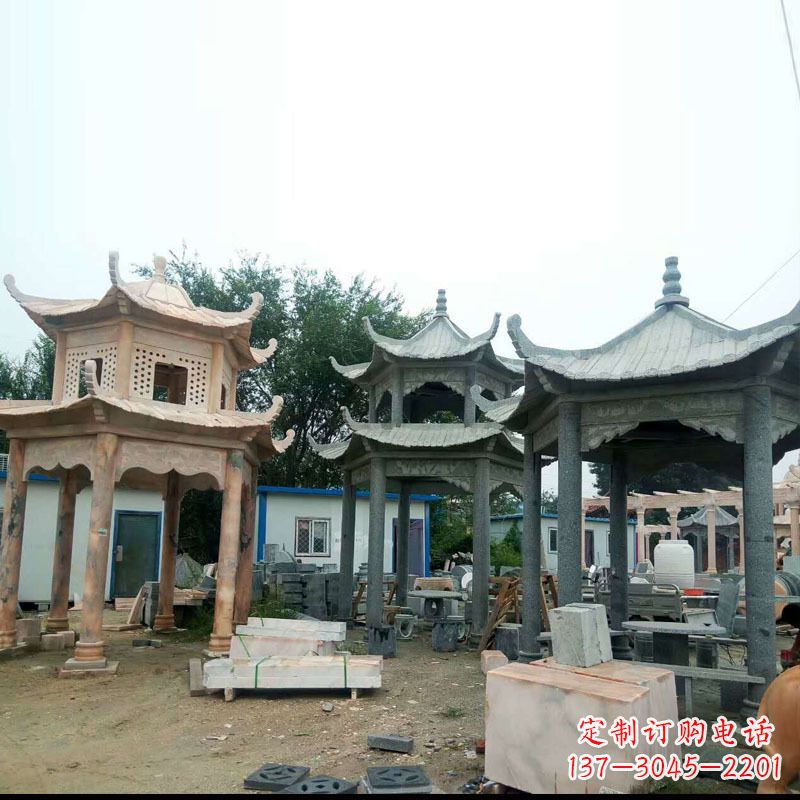 黄冈精美大理石凉亭雕塑