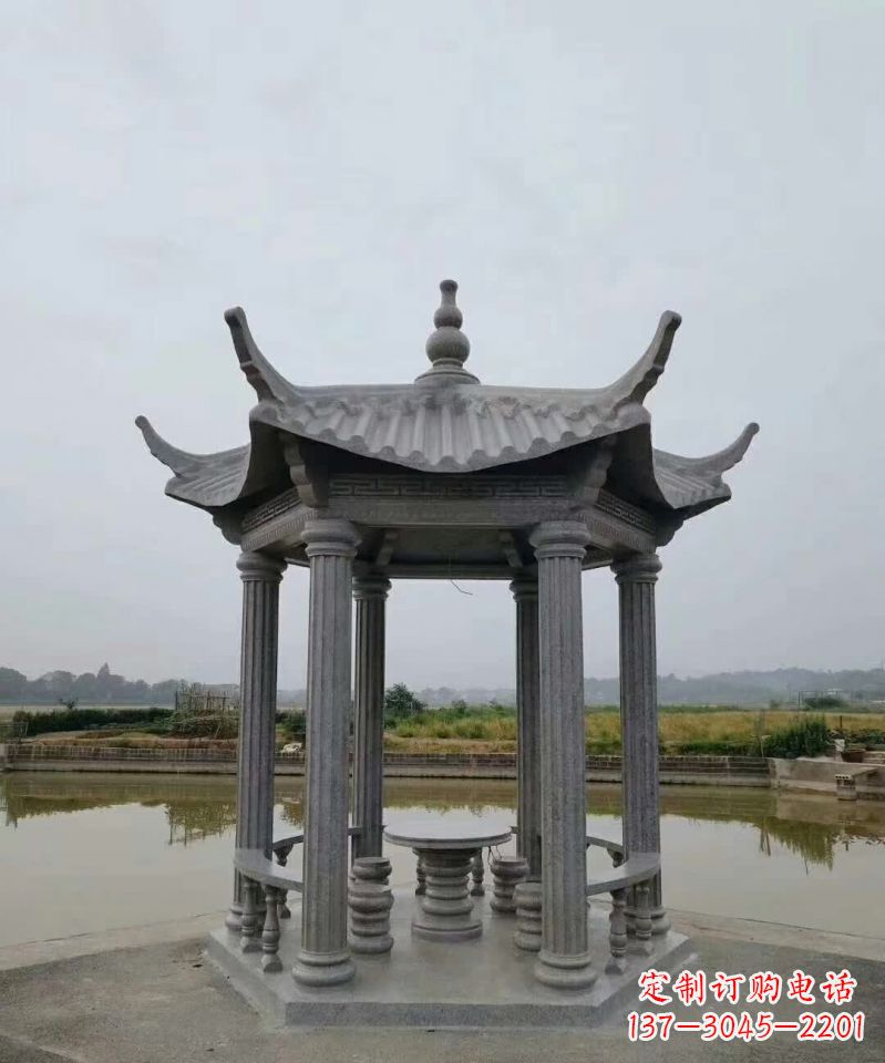 黄冈大理石凉亭石雕塑,优雅经典无双