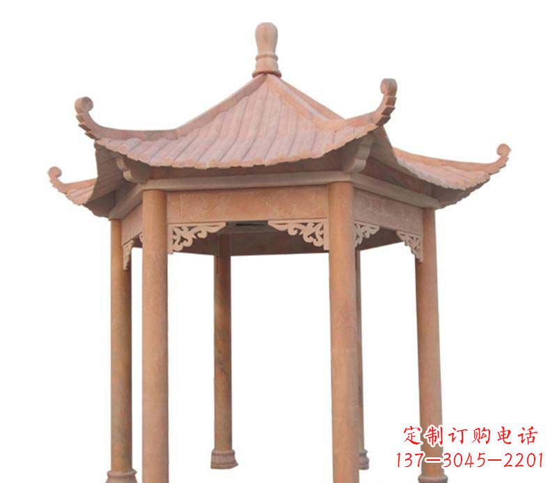 黄冈大理石六角凉亭雕塑