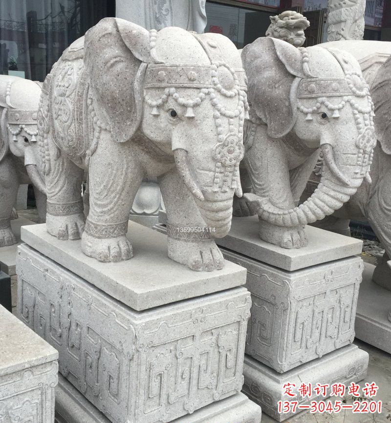 黄冈精美绝伦的大理石门口大象雕塑