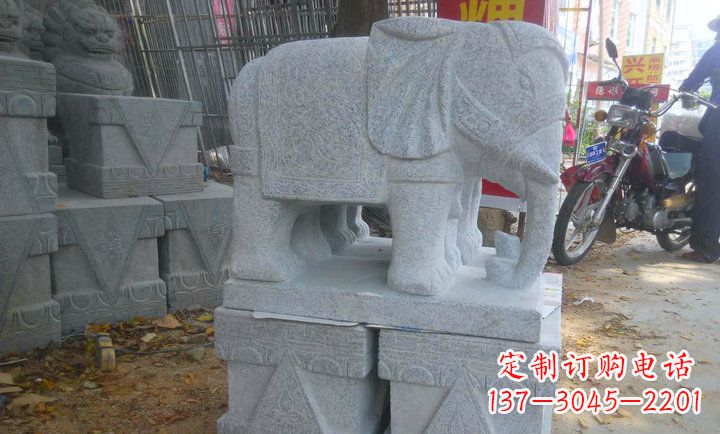 黄冈中领雕塑大象招财镇宅石雕