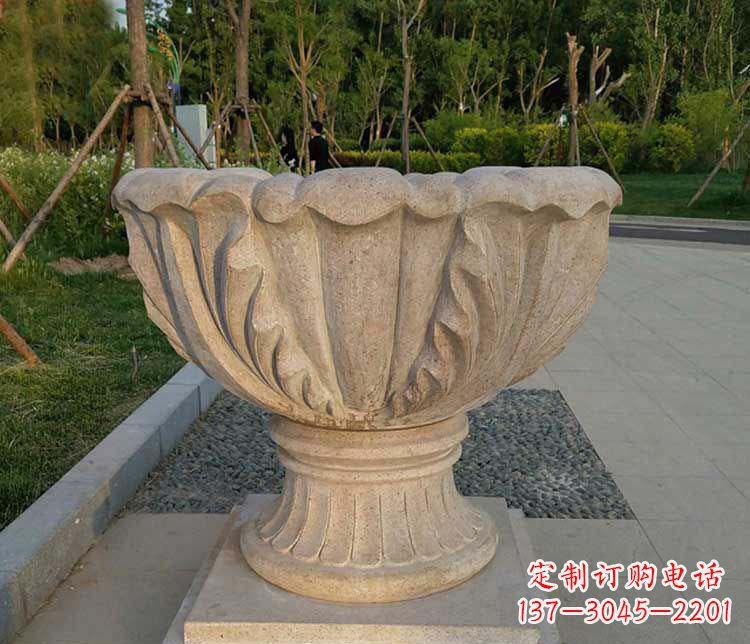 黄冈大理石欧式花钵雕塑