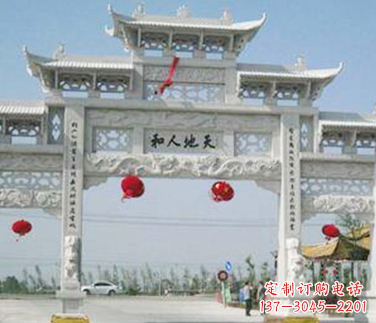 黄冈牌坊石雕精美雕塑,永久传承
