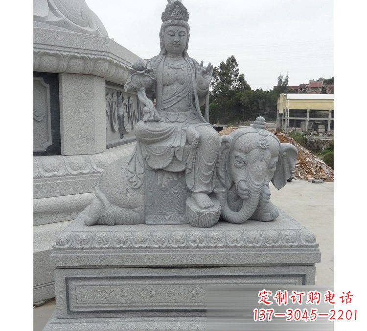 黄冈精雕细琢的大理石普贤菩萨雕塑