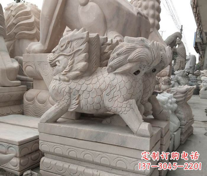 黄冈大理石麒麟古代神兽石雕