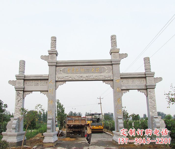 黄冈大理石牌坊石雕,艺术精髓永不凋零