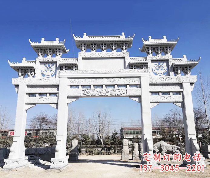 黄冈大理石牌坊石雕定制