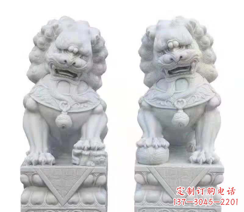 黄冈大理石狮子雕塑震撼视觉、传承文化