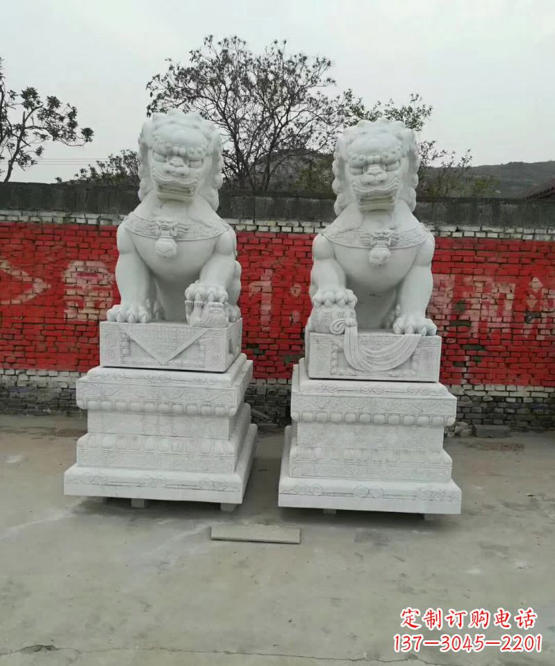 黄冈大理石狮子雕塑,精致而壮观