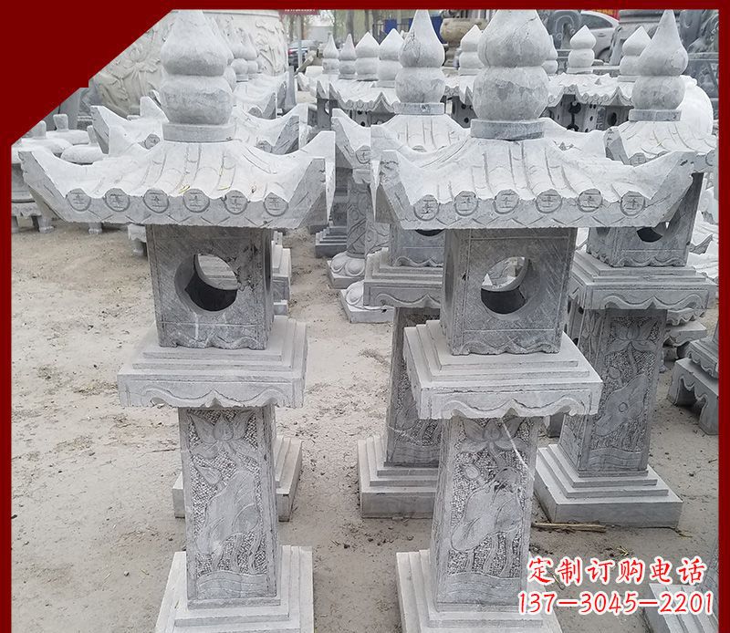 黄冈精美大理石石灯笼雕塑