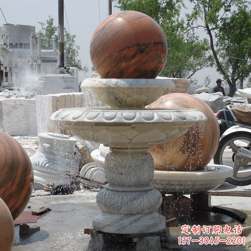 黄冈大理石石雕风水球精美绝伦的雕塑艺术