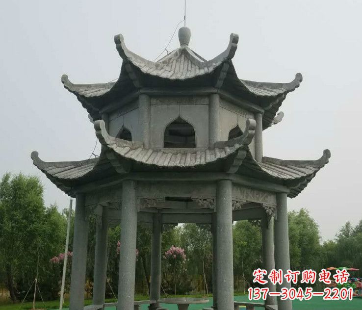 黄冈精美大理石凉亭石雕