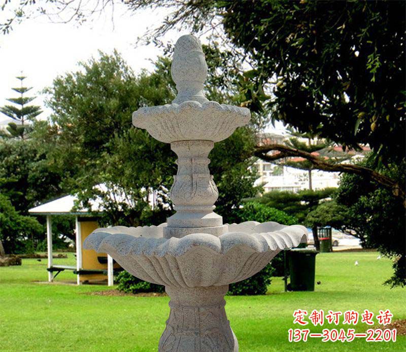 黄冈大理石双层喷泉雕塑，精美绝伦
