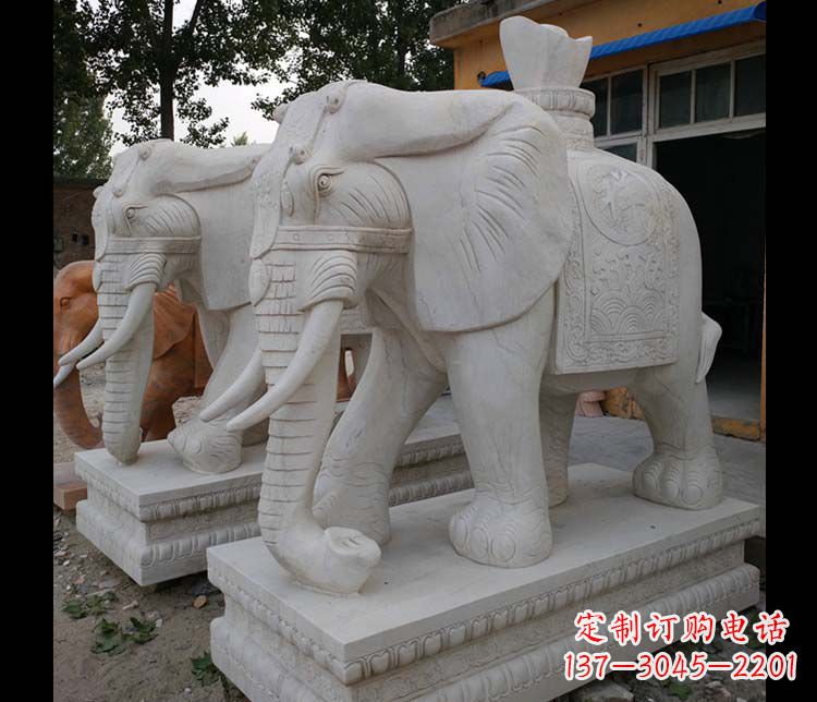 黄冈大理石大象雕塑,招财进宝