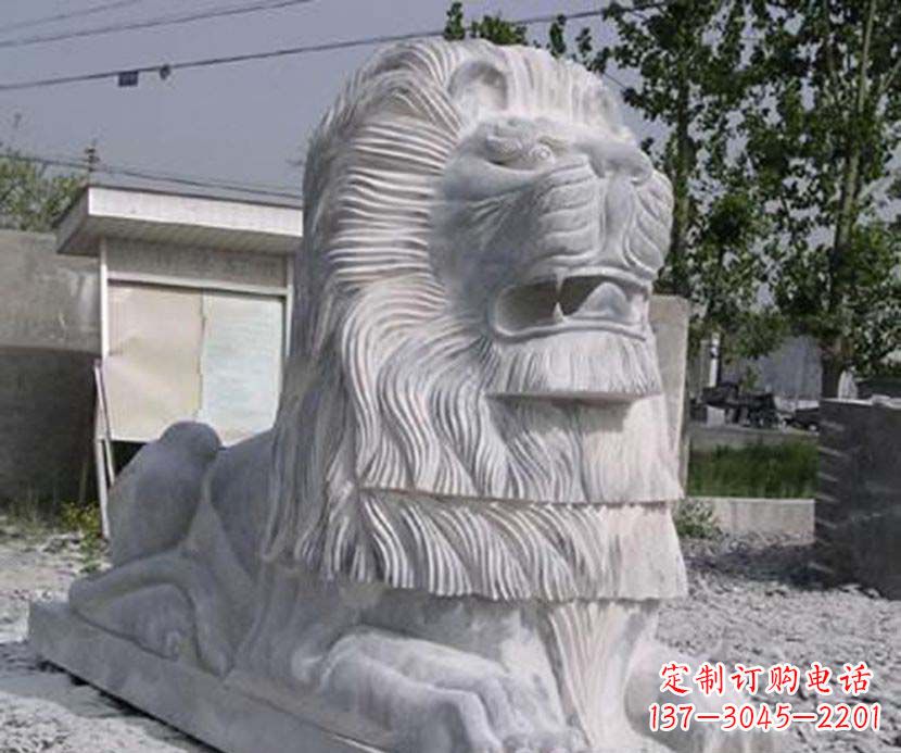黄冈大理石西洋狮子石雕塑