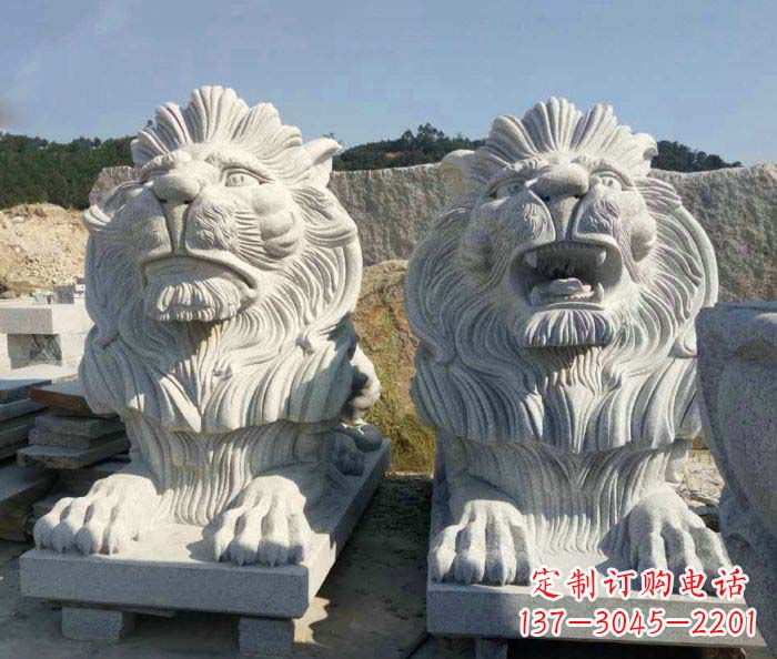 黄冈大理石西洋欧式石狮子雕塑