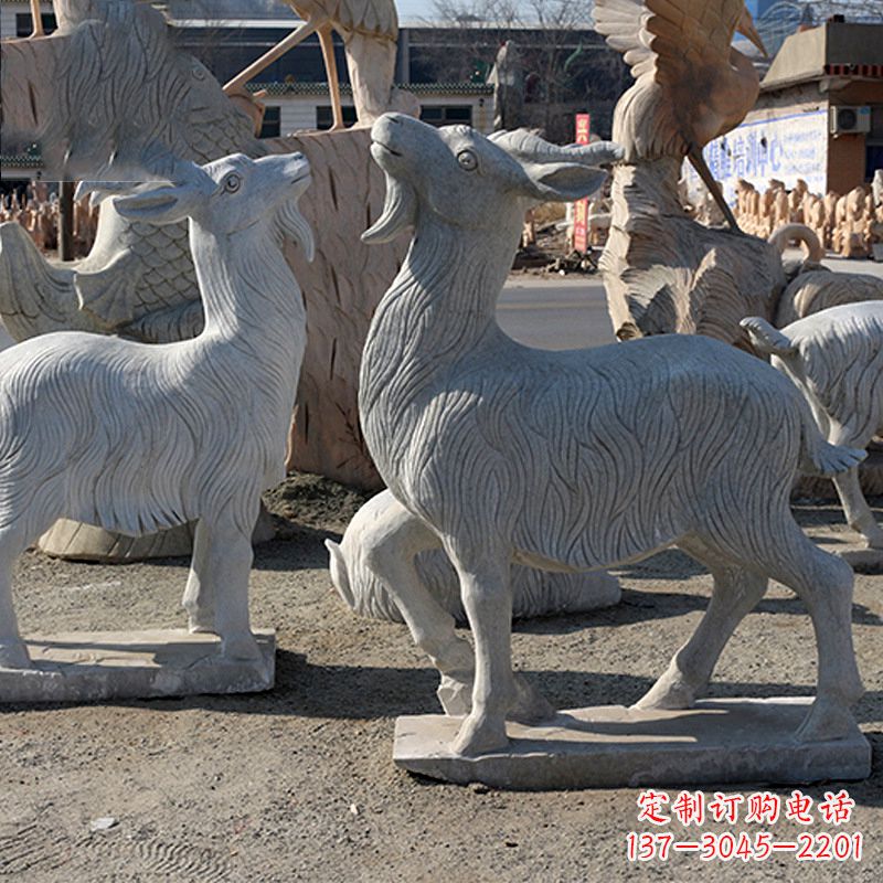 黄冈大理石精美羊雕塑