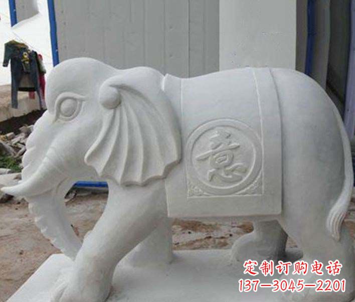 黄冈传承财富祝福,大理石招财大象雕塑