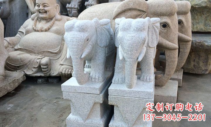 黄冈大理石大象雕塑 招财进宝