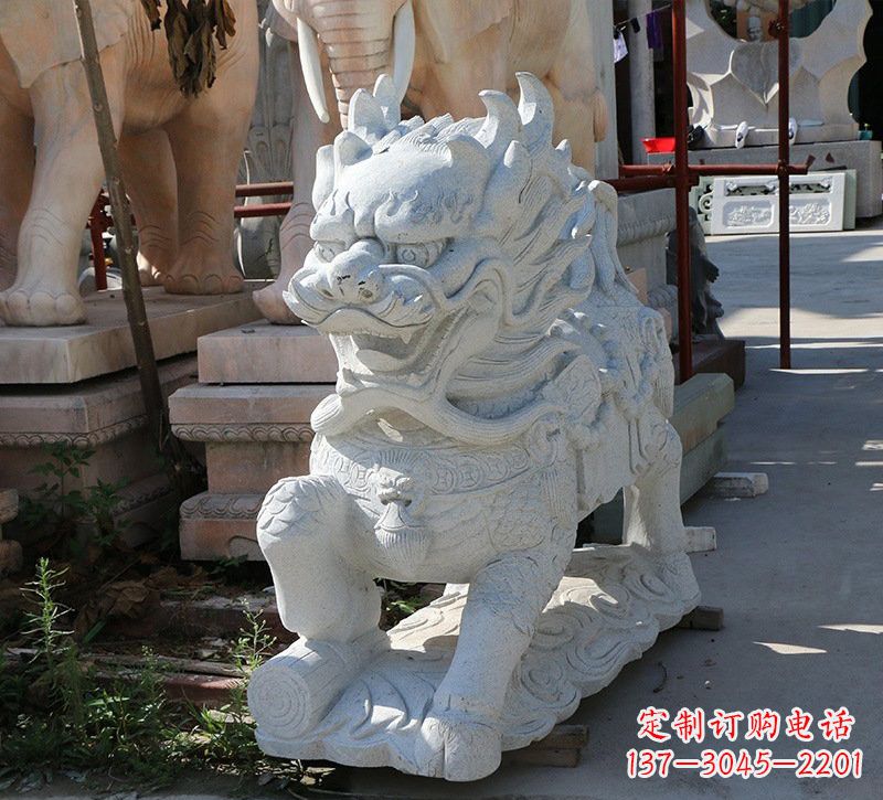 黄冈大理石镇宅——麒麟雕塑