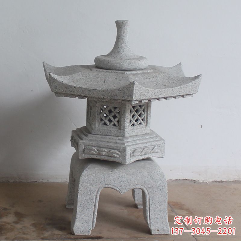 黄冈传统中式雕塑大理石石灯
