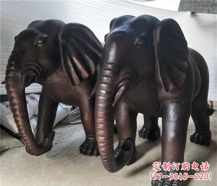 黄冈大象动物铜雕塑