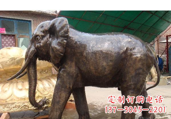 黄冈精美大象铜雕塑