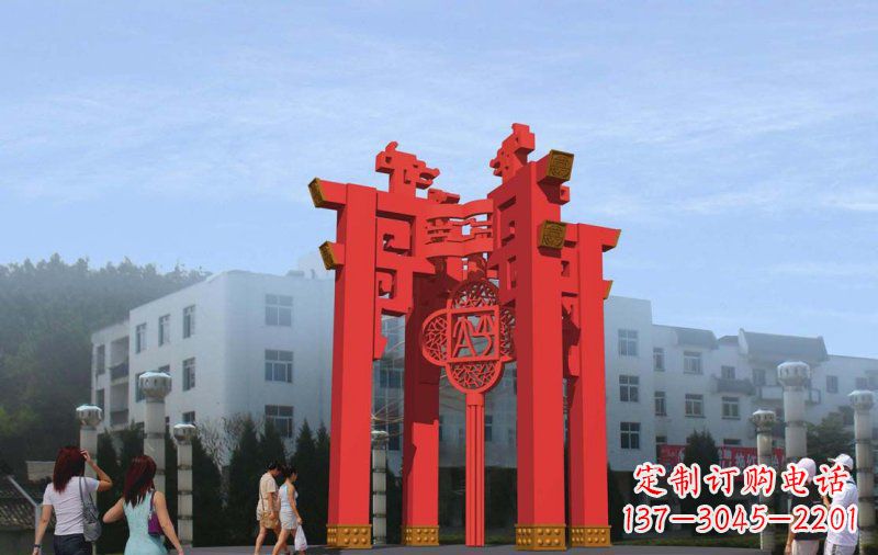 黄冈大型抽象灯笼广场不锈钢雕塑