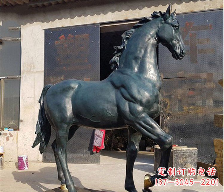 黄冈大型公园铸铜马雕塑 (2)