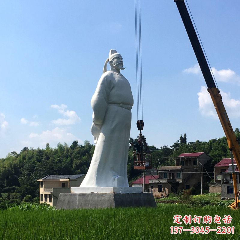 黄冈经典汉白玉诗仙李白石雕像