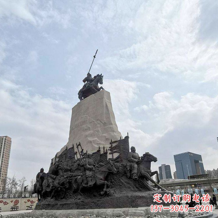 黄冈大型霍去病景观雕塑-中国历史名人西汉名将石雕像
