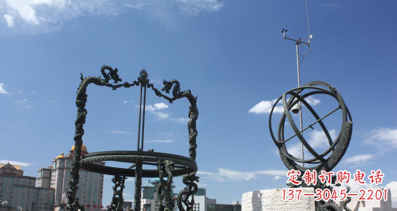 黄冈大型浑天仪广场景观铜雕